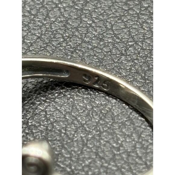 New Condition Sterling Silver Amethyst Scroll Ring Size 7 - Picture 9 of 10